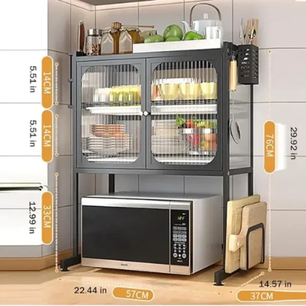 Countertop Microwave Stand With Storage Cabinet