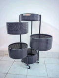 অরিজিনাল হাই-কোয়ালিটি A-Grade Steel-এর ৪ লেয়ার Round Shape Vegetable Rack