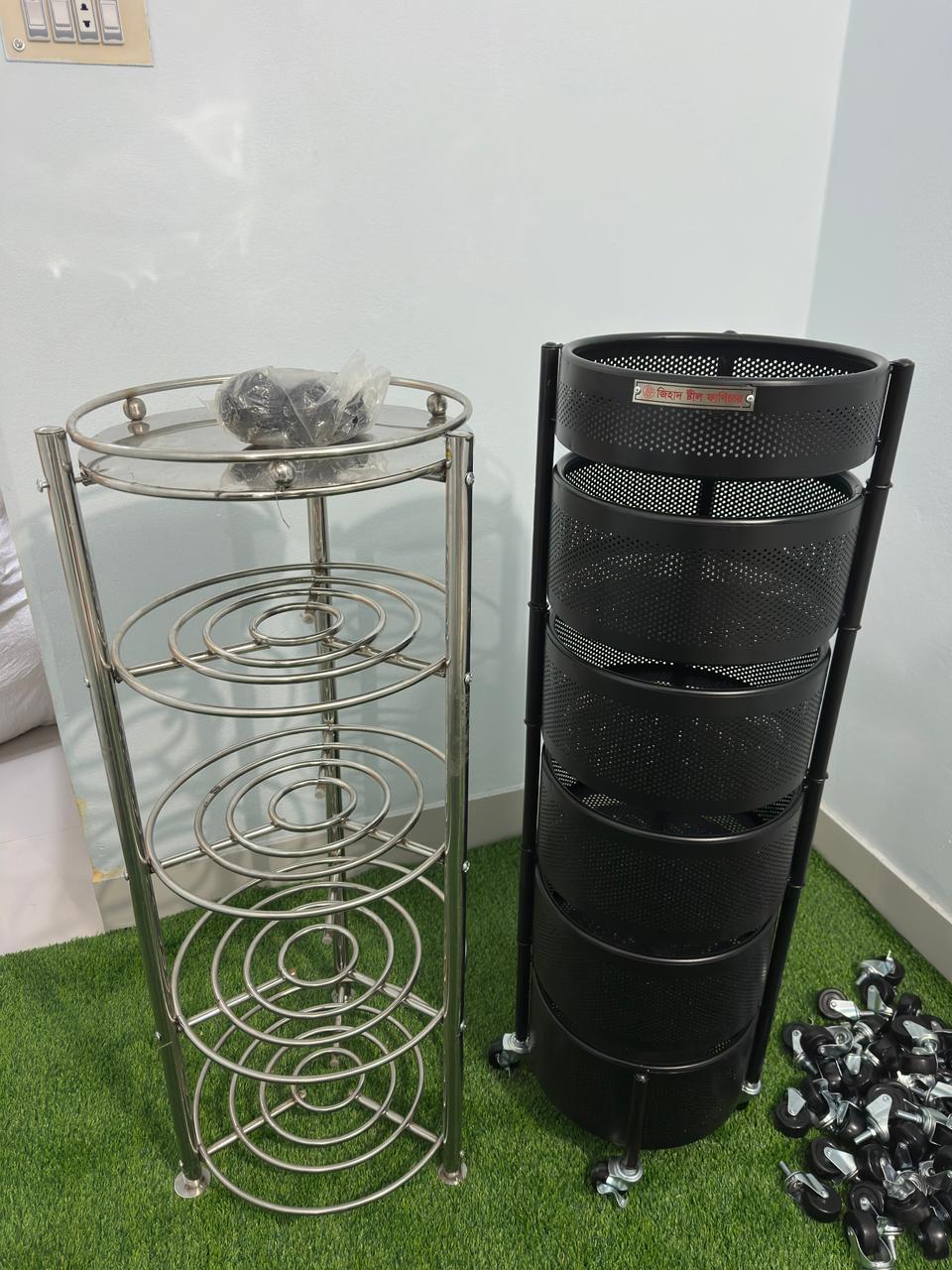 5 Layer SS Steel Patil Rack + 5 Layer Vegetable Rack Combo